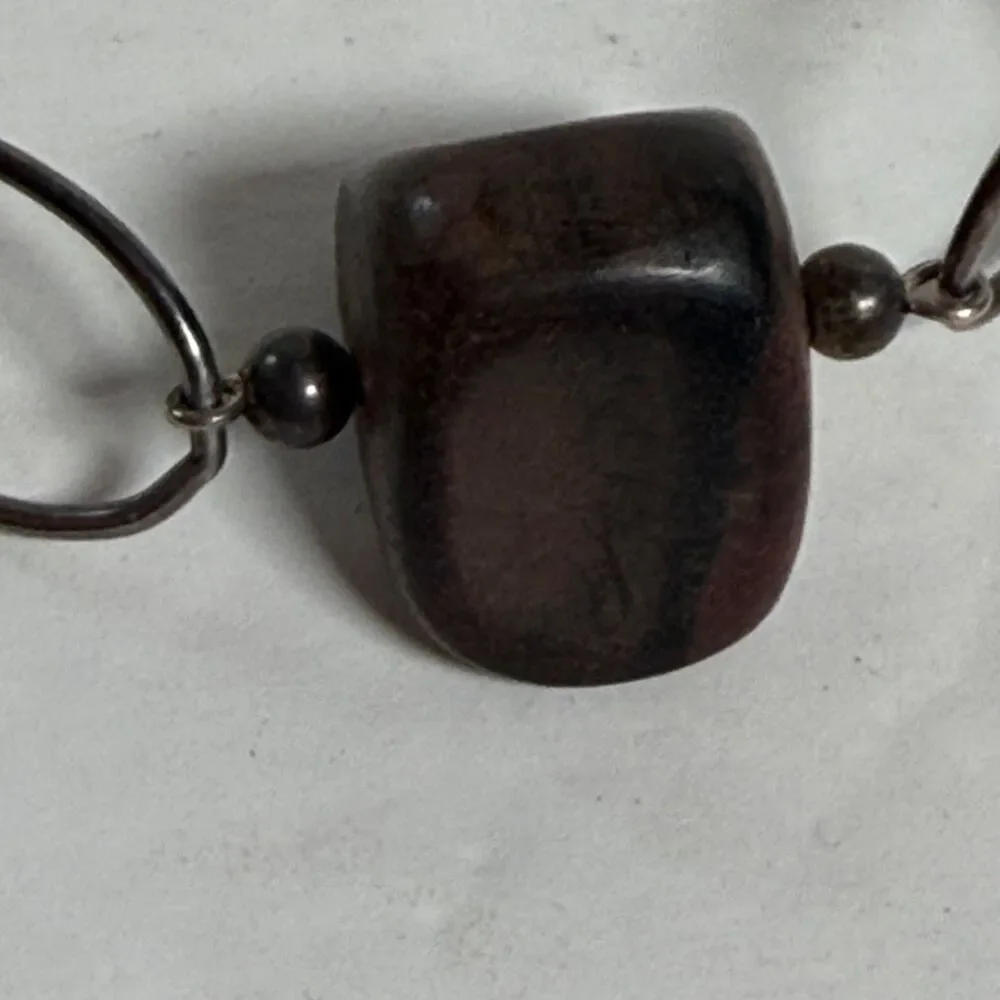 Silpada N1359 Sterling Silver Ebony Wood Link Necklace 925 Modern Artisan 32g